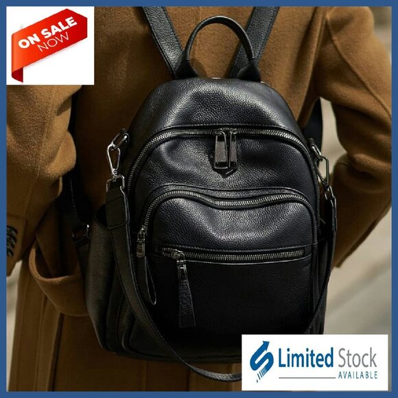 Genuine Leather Convertible Backpack Purse, Anti-Theft Design, 13x15 Inch main image 6